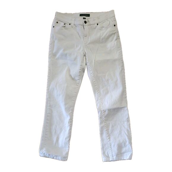 LRL Ralph Lauren Mid Rise Classic Straight Jeans Women's Size 6 White - Picture 1 of 15